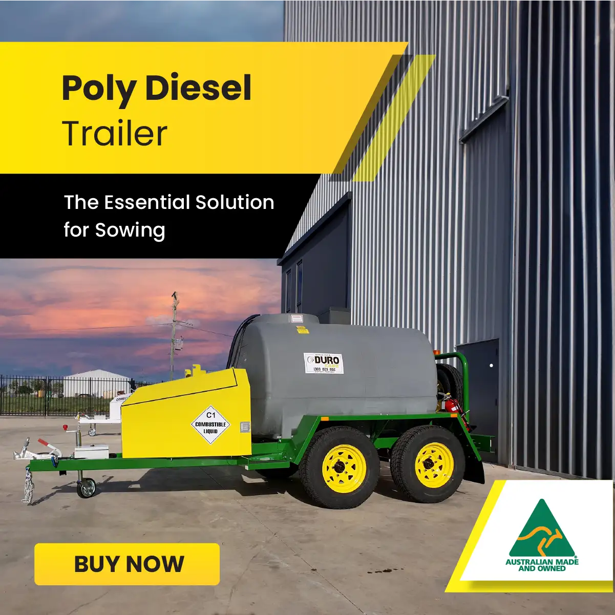 Durotank Poly Diesel Trailer for Sowing